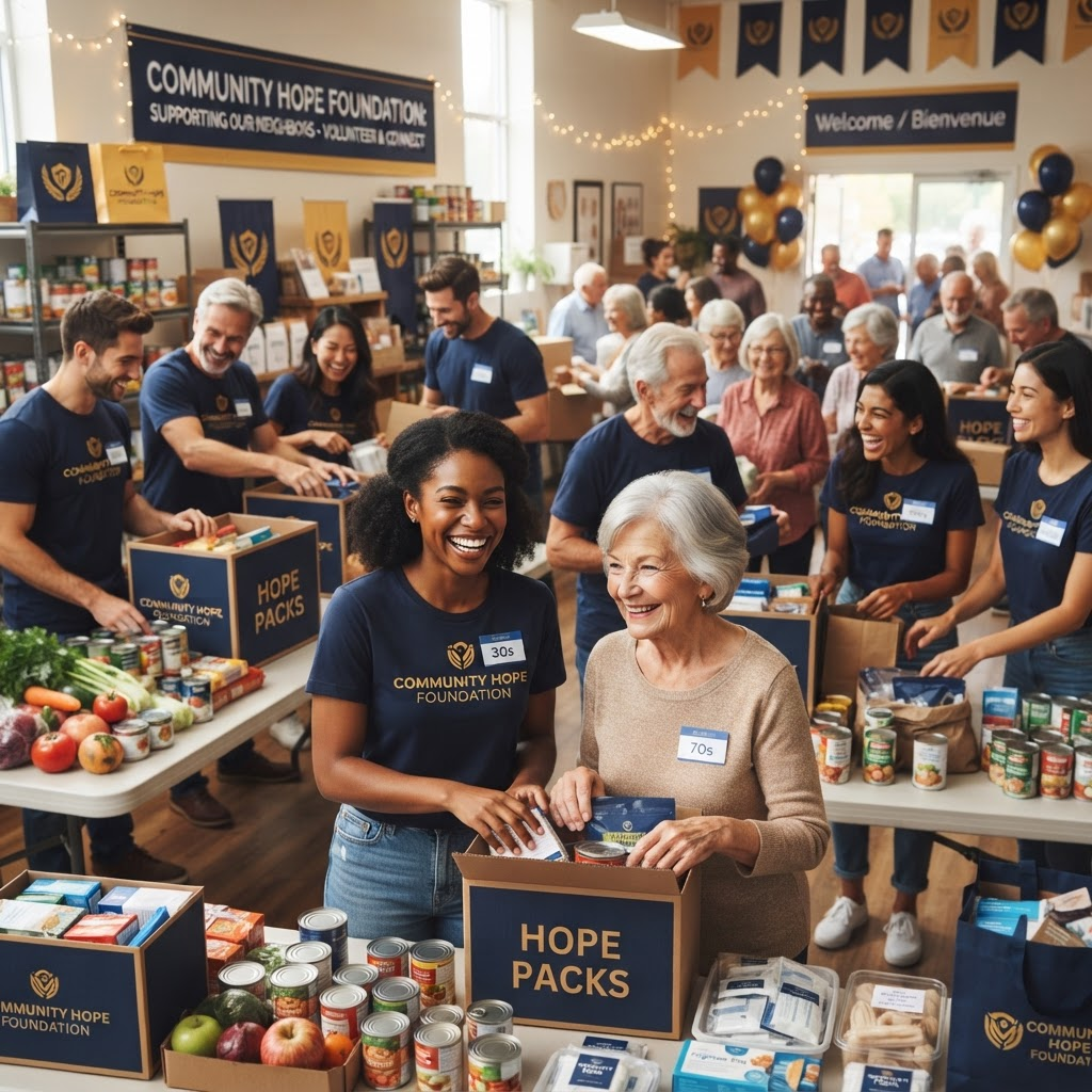 Community volunteers working together